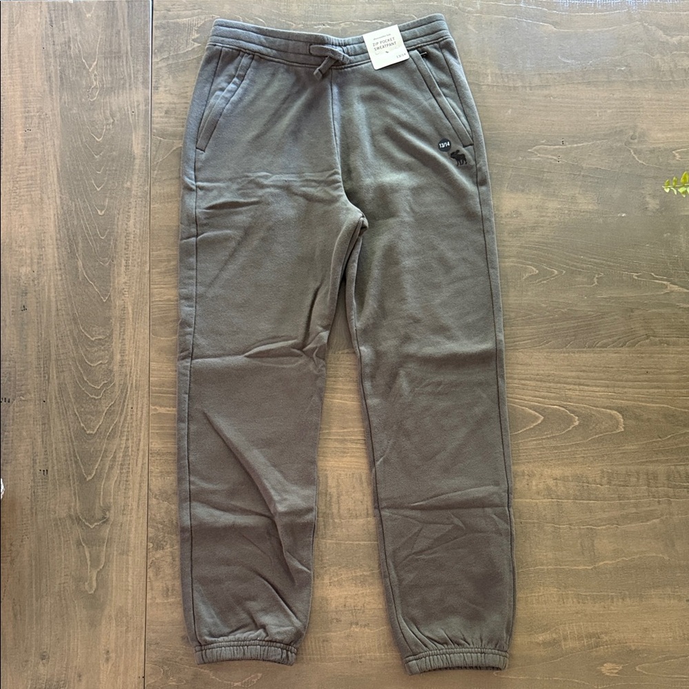 ABERCROMBIE - Size 13/14 - Kids Gray Elastic Sweatpants